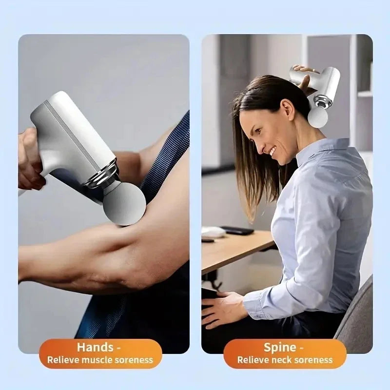 Portable Electric Massage Gun With 4 Heads 6 Speeds