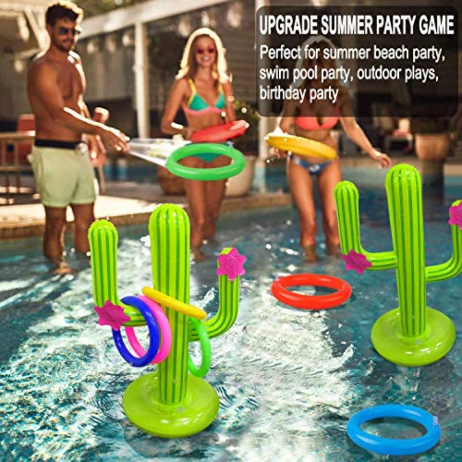 Inflatable Cactus Ring Toss Set With 4 Rings