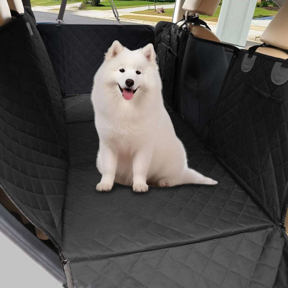 Bingopaw Hard Bottom Dog Car Seat Cover With Pockets