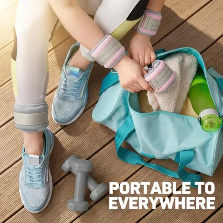 Ankle Weights Set Neoprene Adjustable 2 3 4 6 Lbs