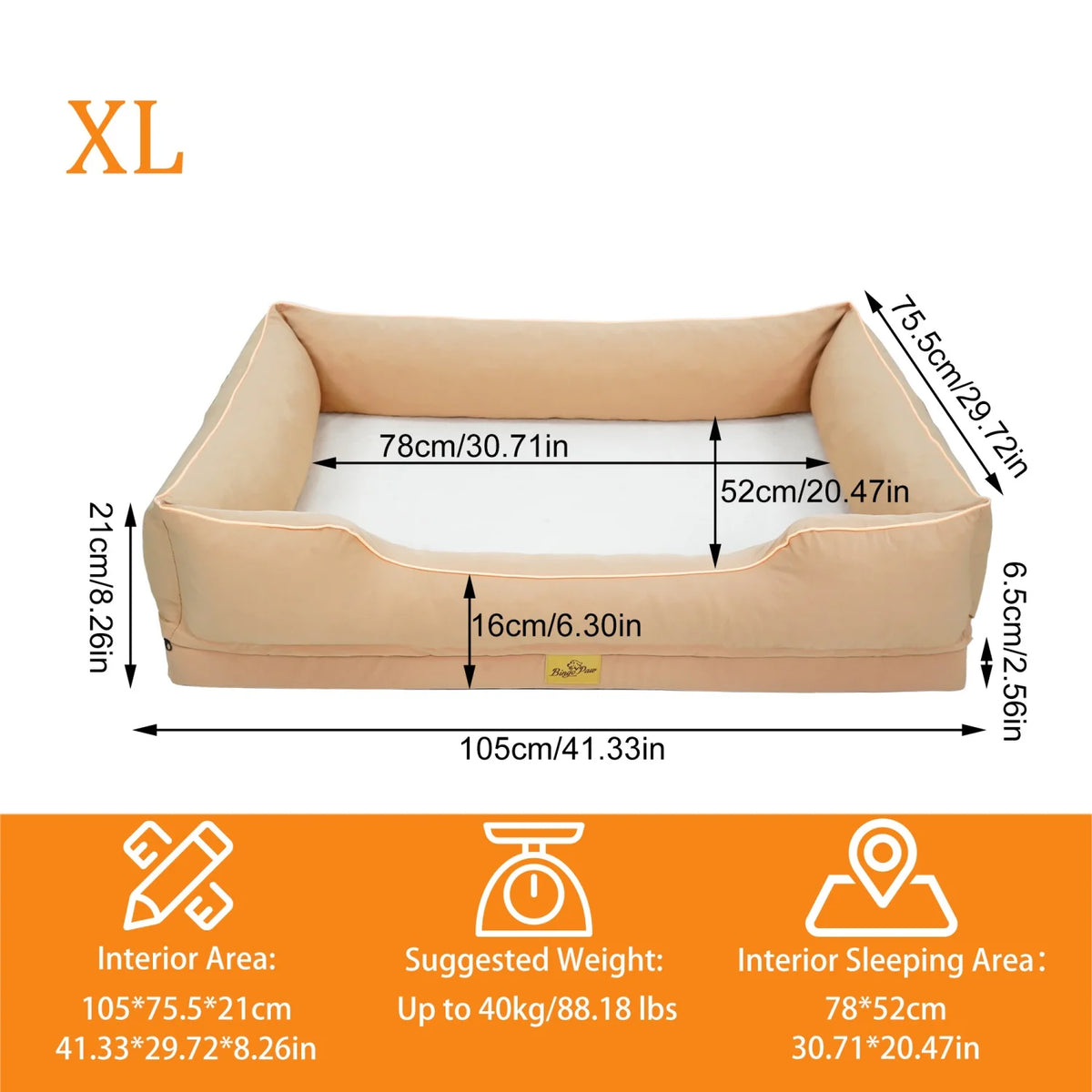 Bingopaw Orthopedic Dog Bed With Waterproof Cover