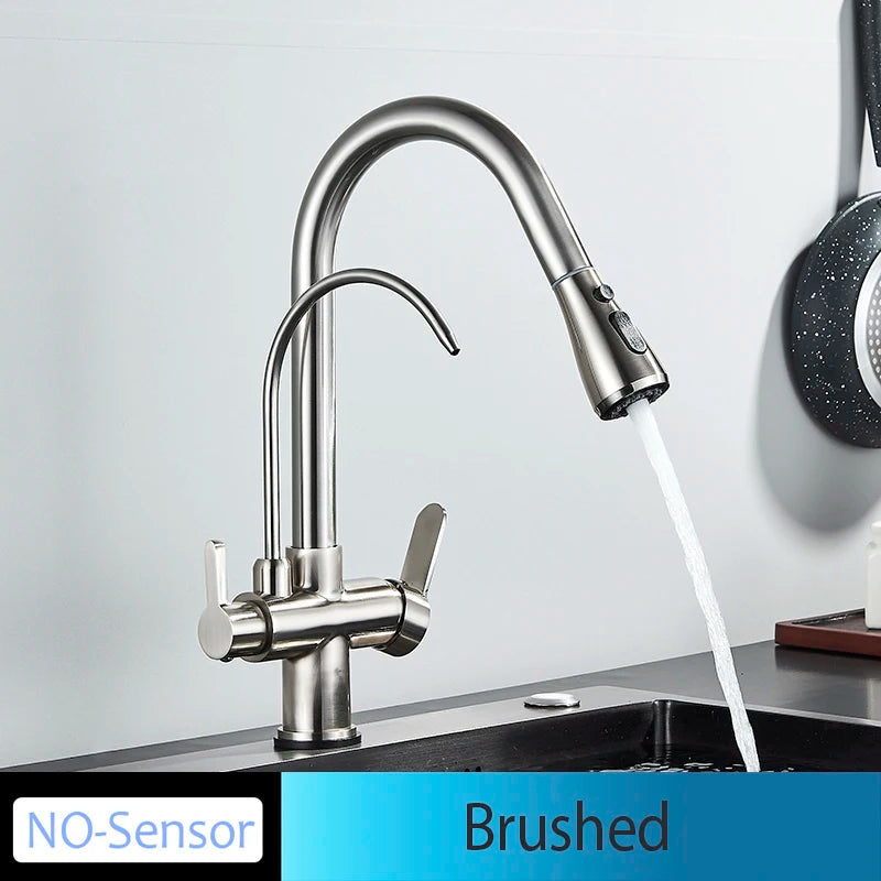 Onyzpily Kitchen Faucet Pull Out Dual Handle