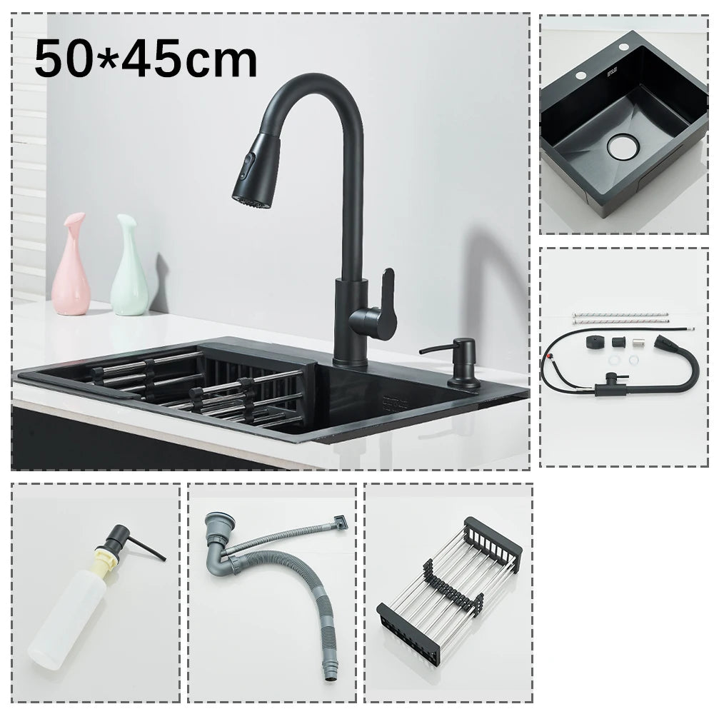 Stainless Steel Kitchen Sink With Integrated Faucet