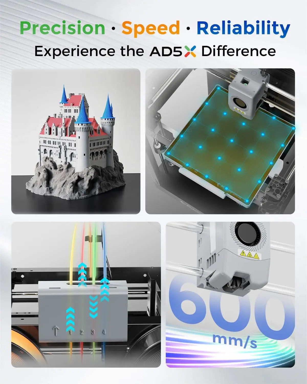 AD5X Multi-Color 4-Color FDM 3D Printer With IFS