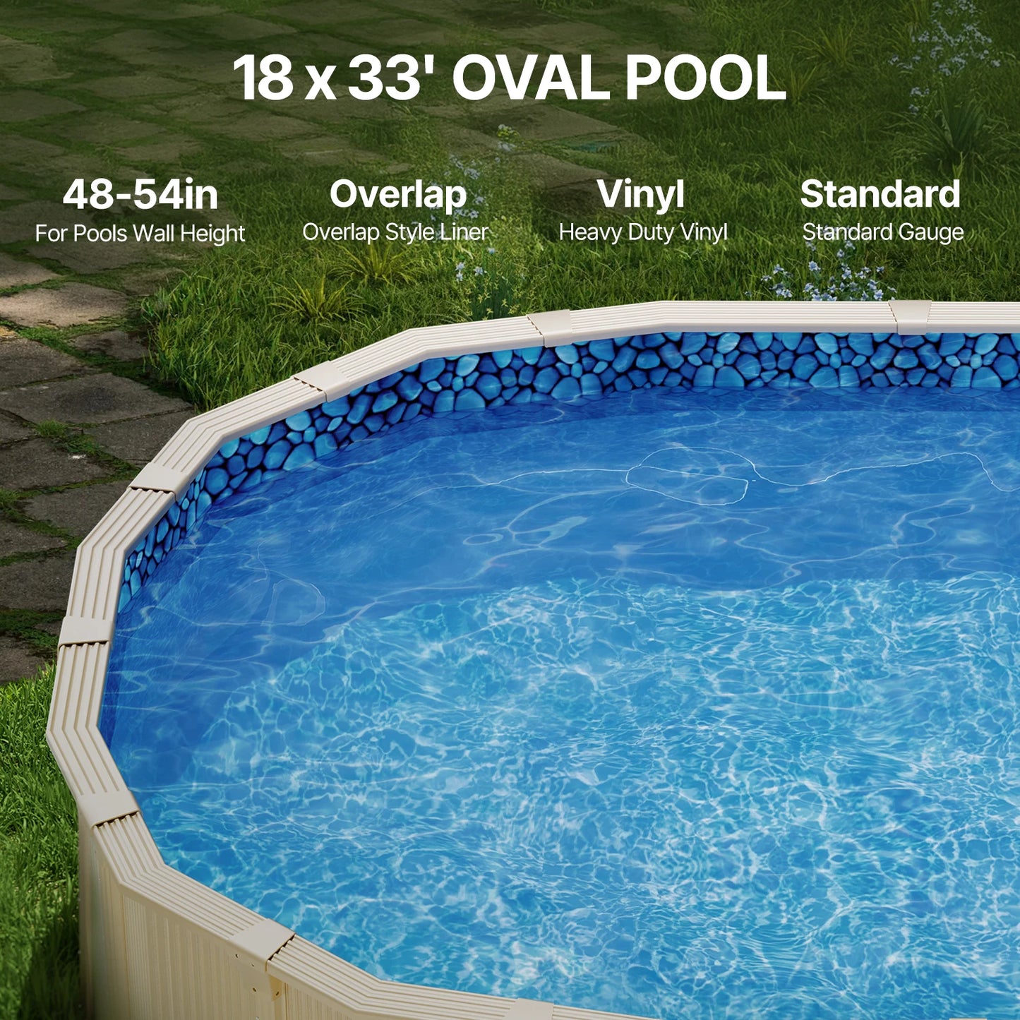 Oval Pool Liner For Overlap Above Ground Pools Vinyl