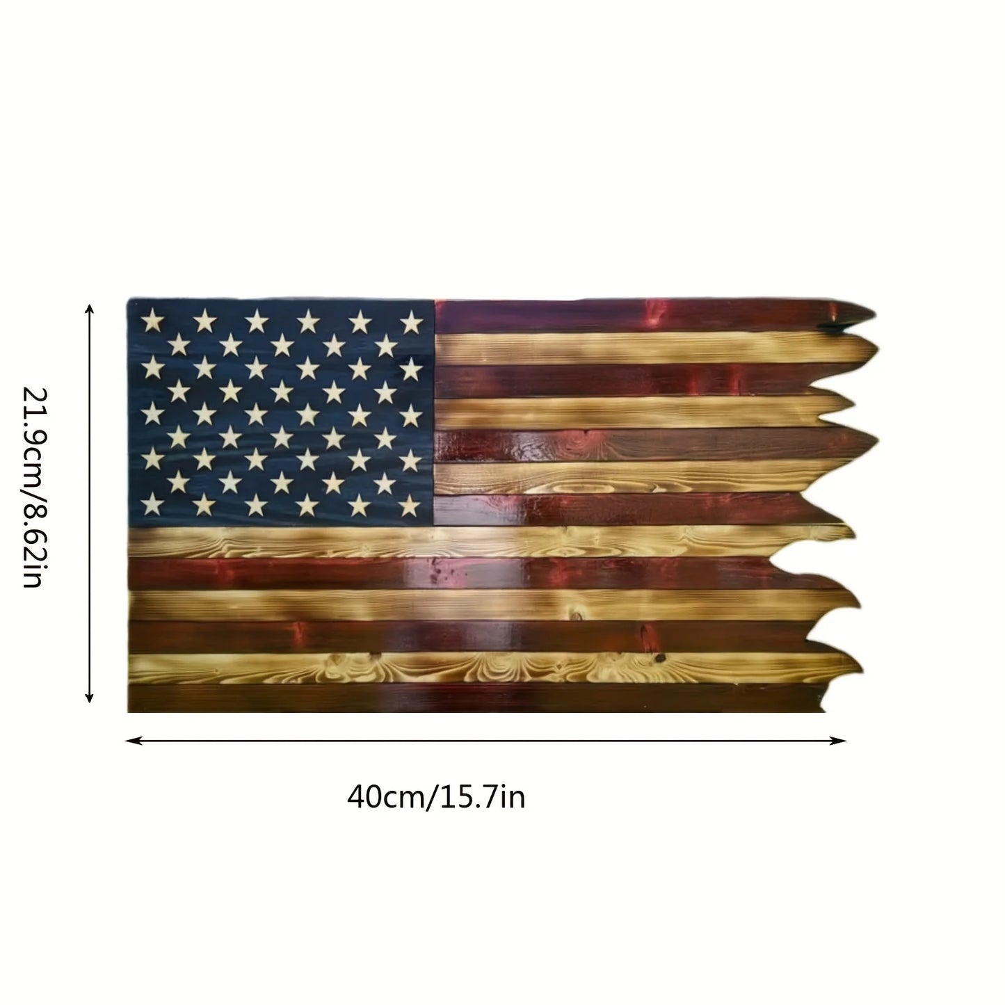 American Wavy Flag Wooden Independence Day Decoration