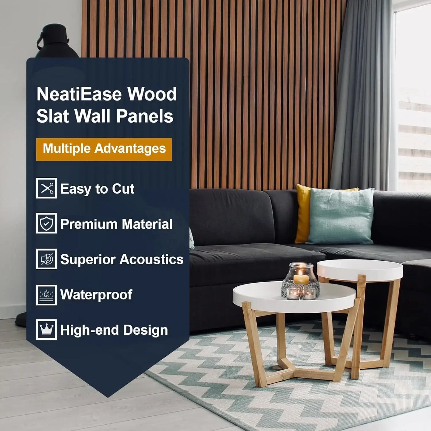 Teak Acoustic Wall Panels Soundproof Wood Slat Panels