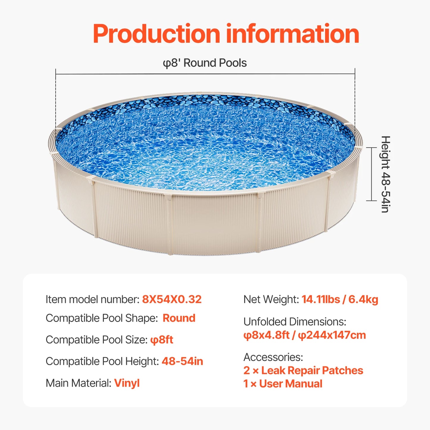 SucceBuy Round Above Ground Pool Liner
