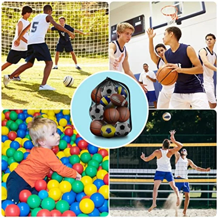 Sports Ball Bag Mesh With Adjustable Shoulder Strap