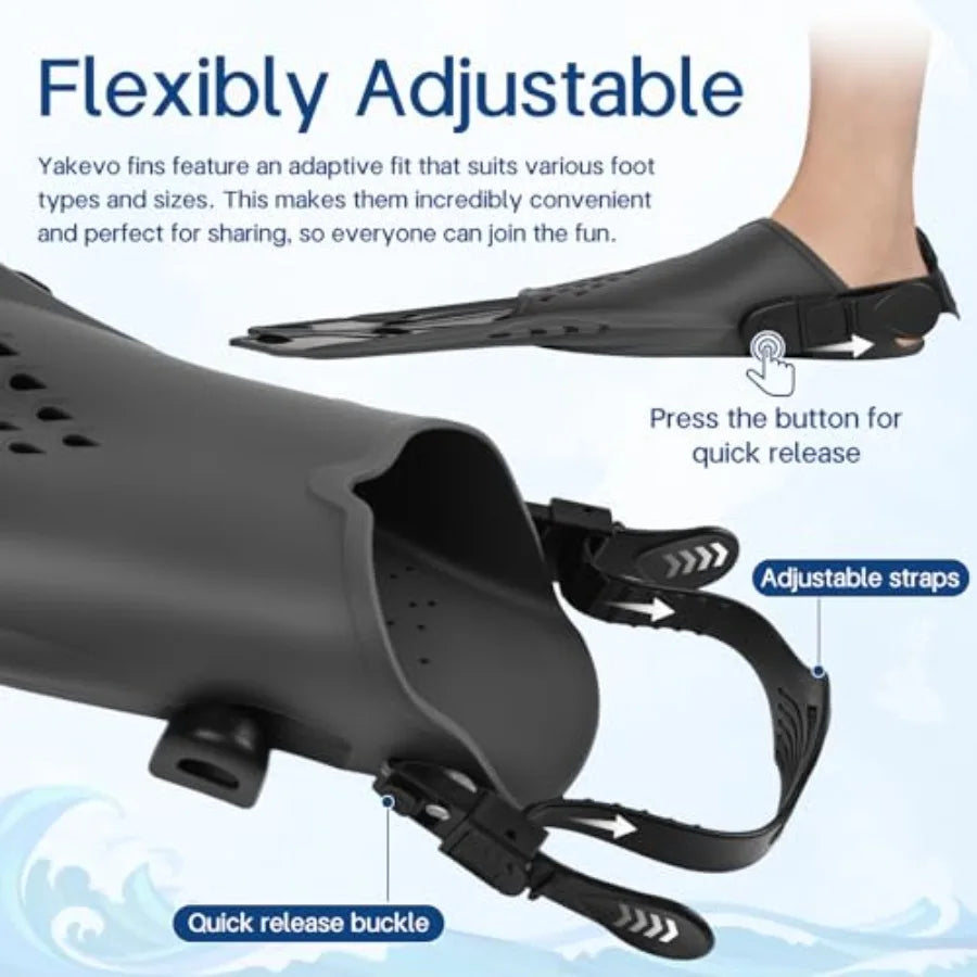 Travel Snorkel Fins Open Heel Flippers for Adults