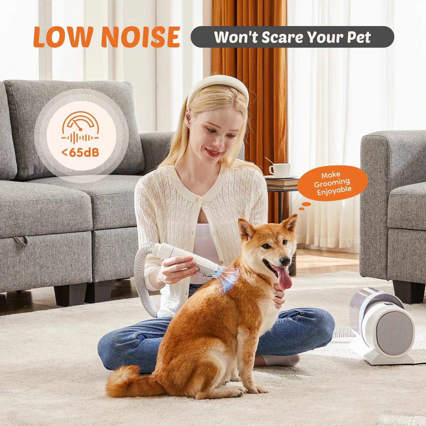 2.5L Pet Grooming Vacuum Kit With Cordless Clippers
