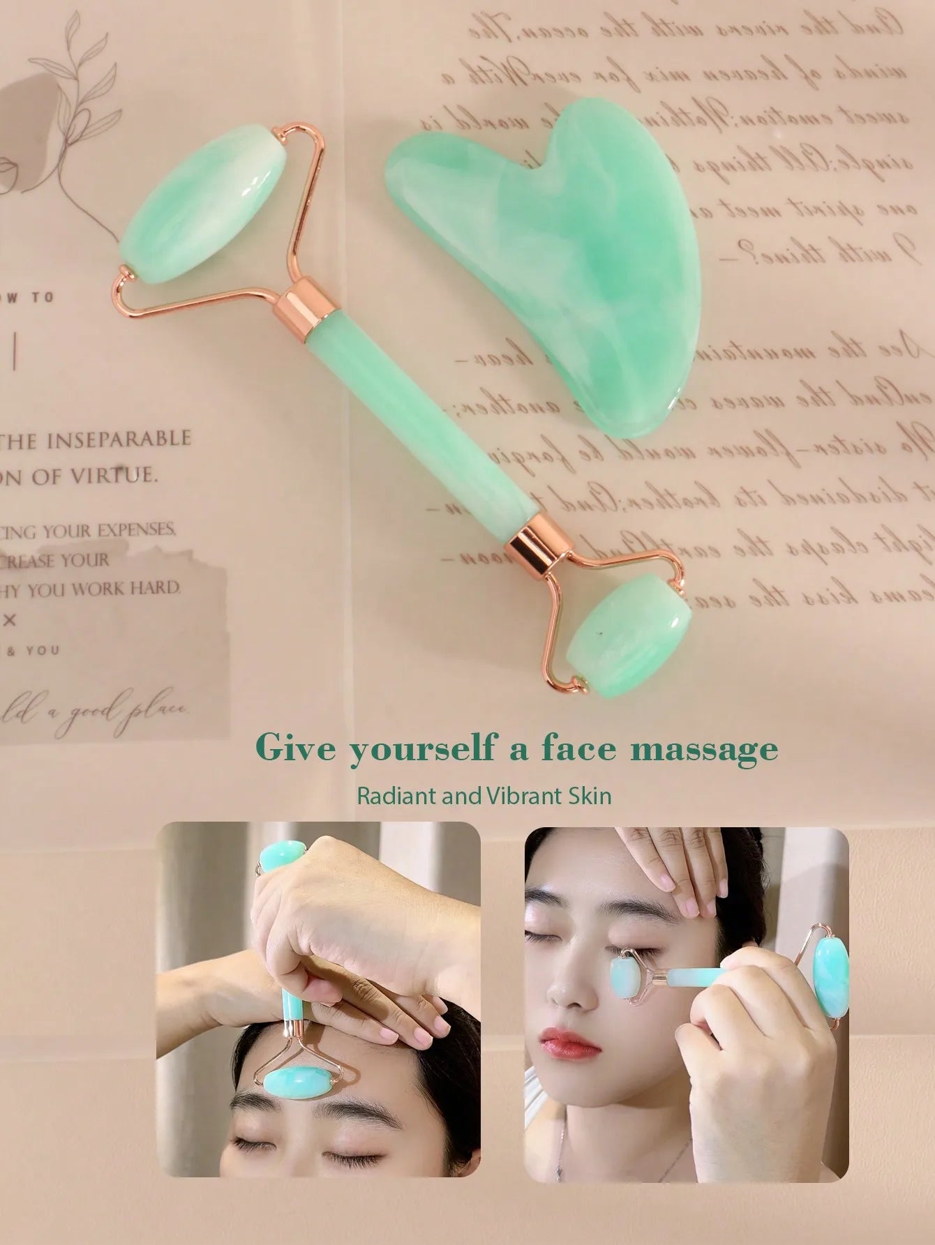 Facial Massage Scraping Beauty Tool Kit 3-Piece Set