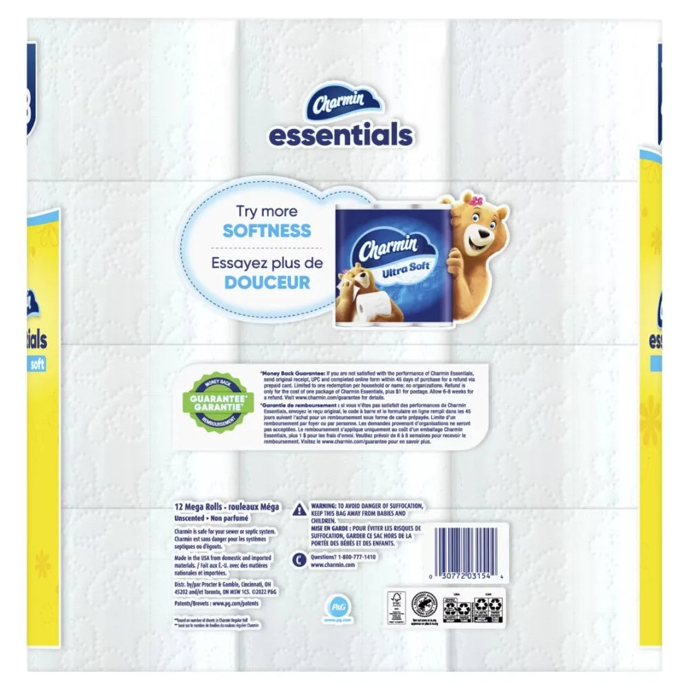 Bulk Toilet Paper 12 Mega Rolls 330 Sheets Per Roll