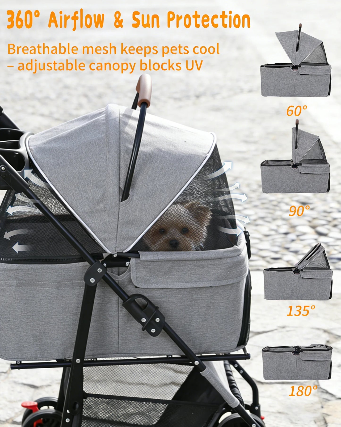 Cabusatly Detachable Two In One Dog Stroller