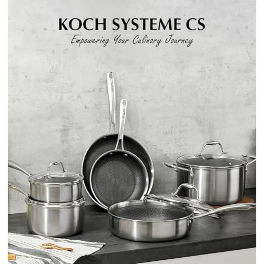 Triply Stainless Steel 10-Piece Cookware Set Nonstick
