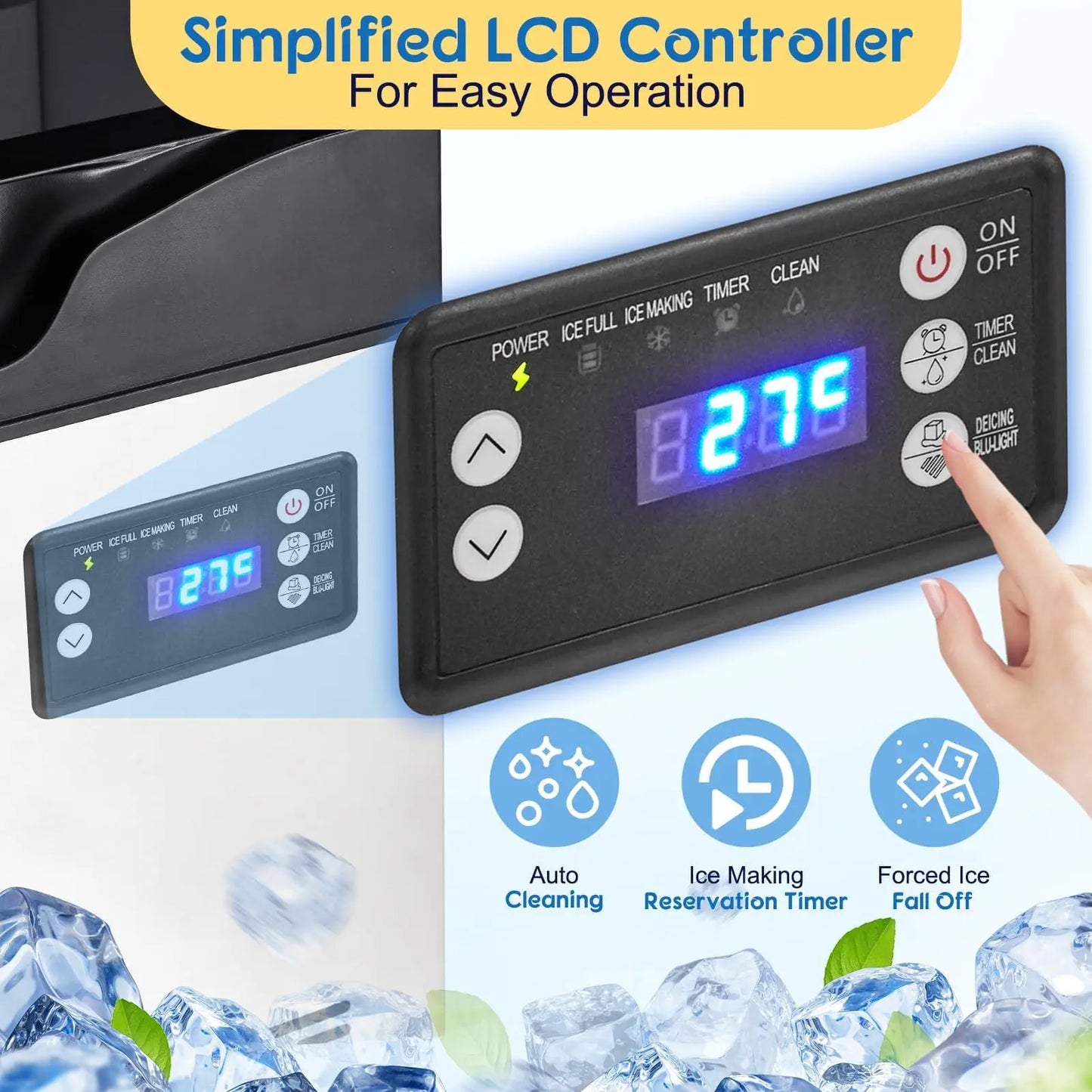 Commercial Stainless Steel Ice Maker With Auto Clean Digital
