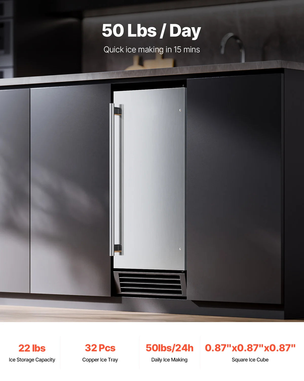 SucceBuy Undercounter Ice Maker With Drain Pump