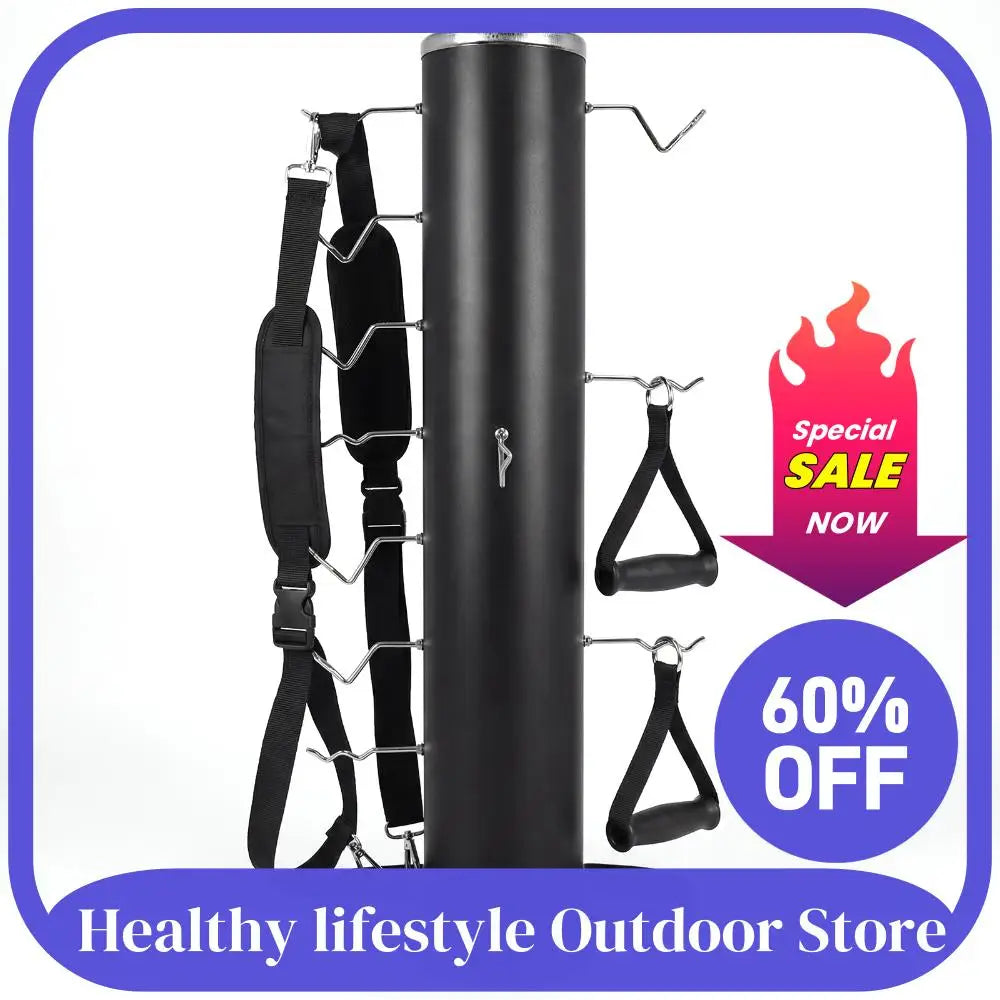APWIKOGER Vertical Gym Handle Rack With Lat And Curl Bars