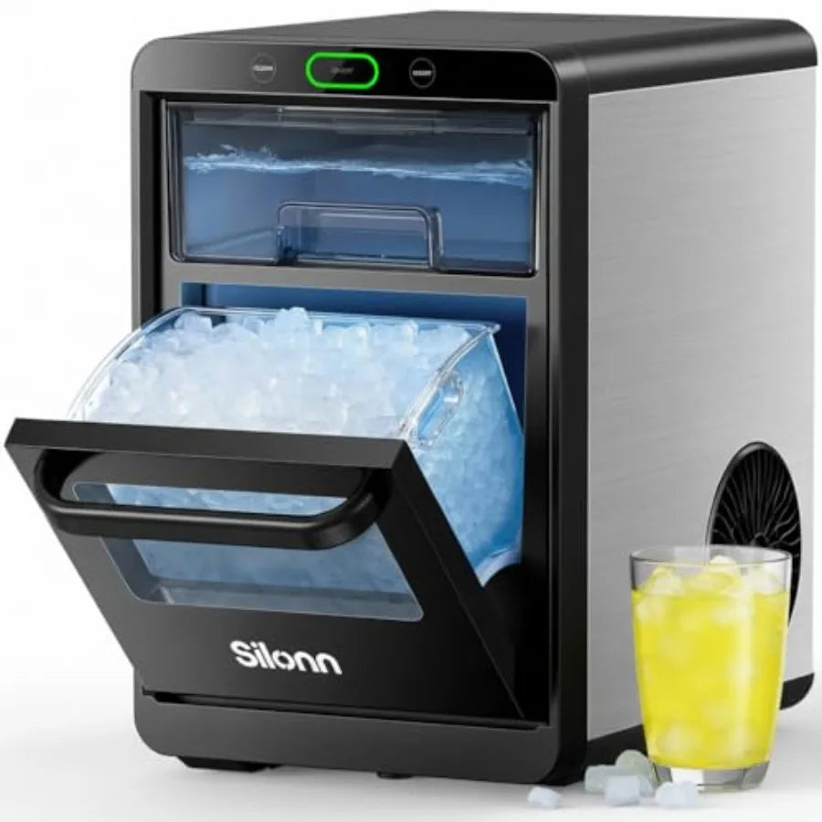 Nugget Ice Maker Countertop 24h Crushed Pebble Ice Machine