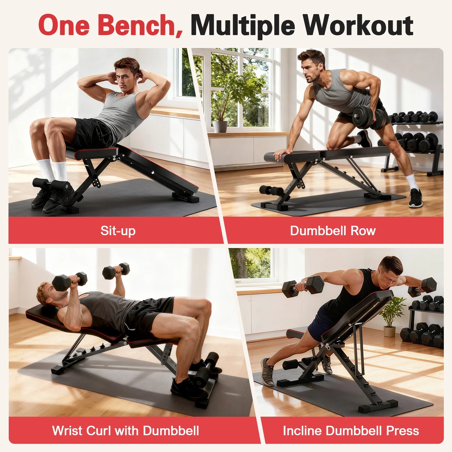 Multifunctional Adjustable Dumbbell Bench 660LBS Capacity