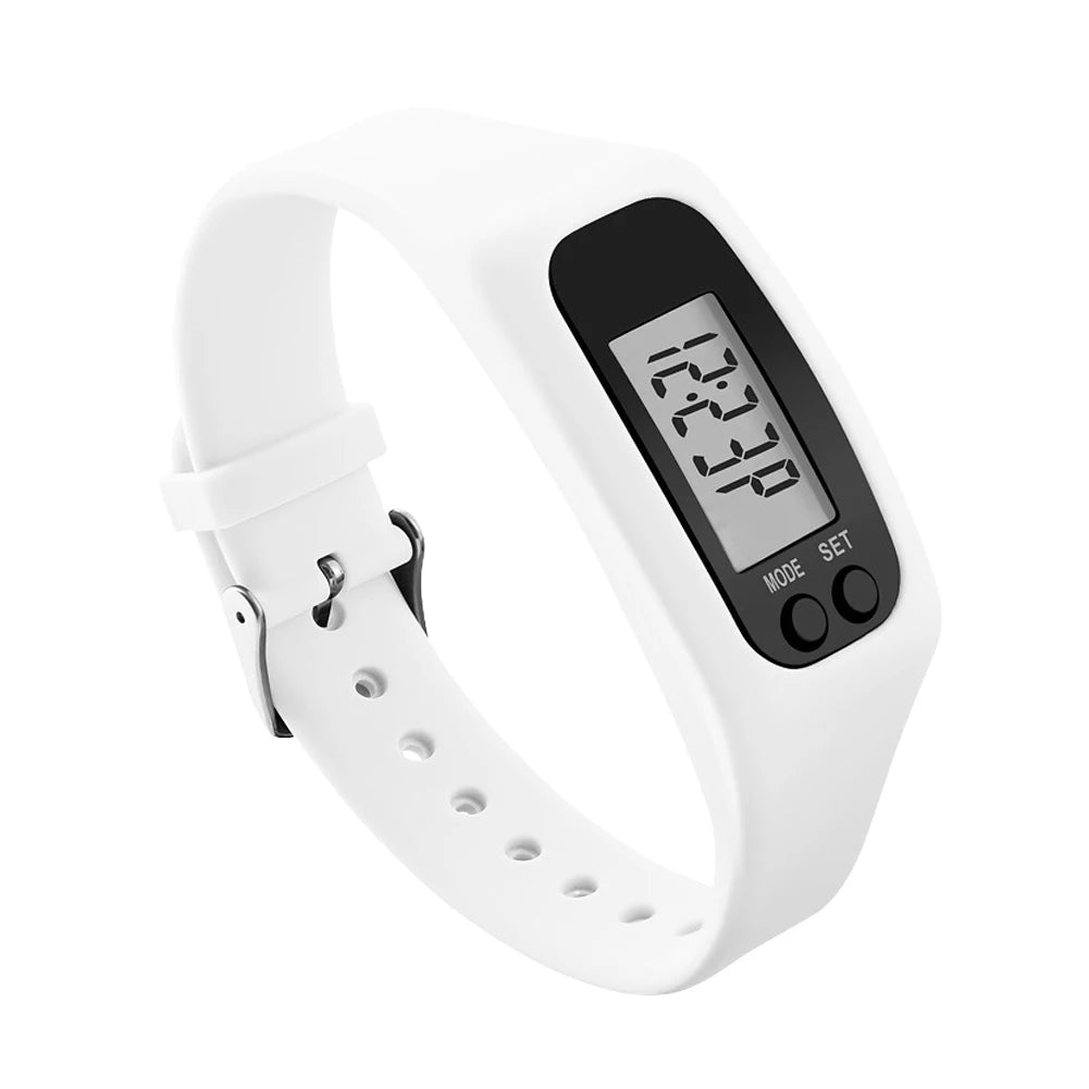 LED Pedometer Bracelet With 12 And 24 Hour Time Display
