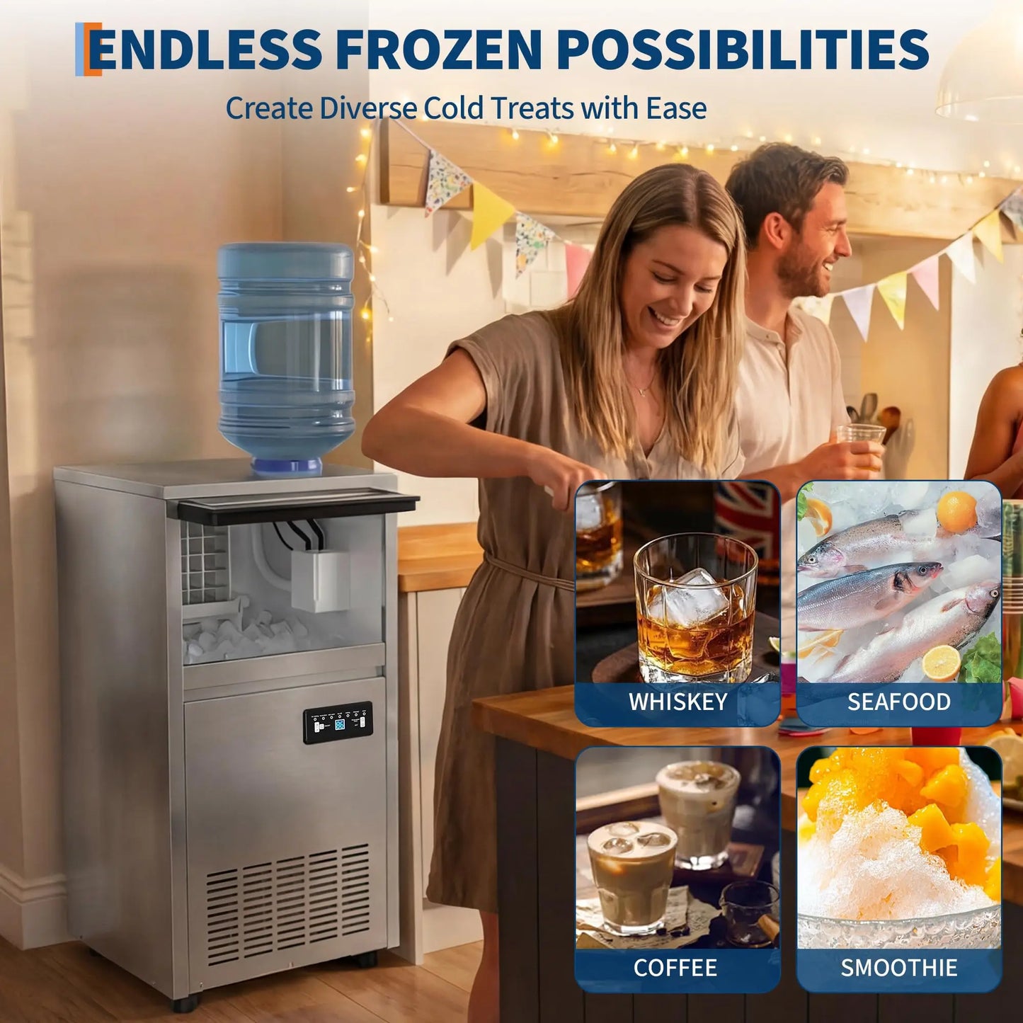 Commercial Ice Maker Self Cleaning Restaurant Home