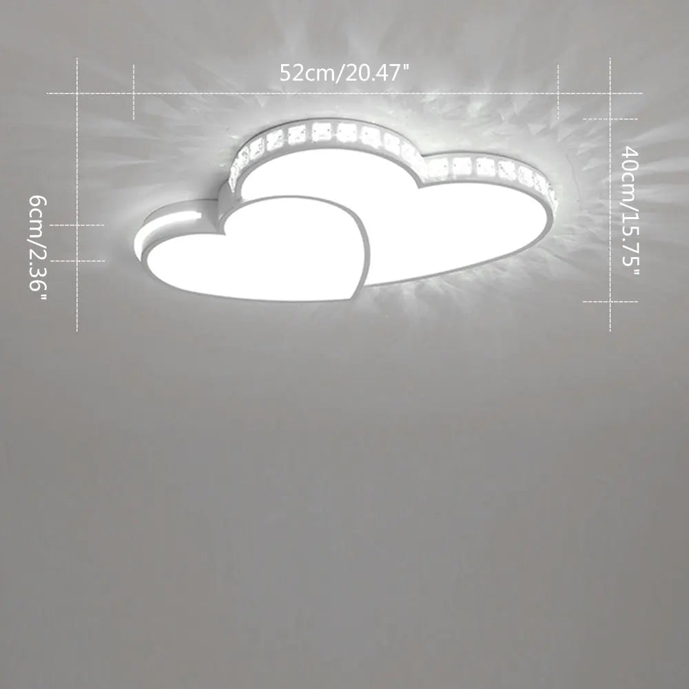 Heart Shaped Crystal LED Ceiling Light Flush Mount