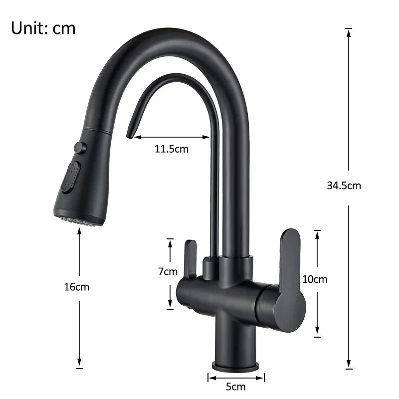 Onyzpily Kitchen Faucet Pull Out Dual Handle