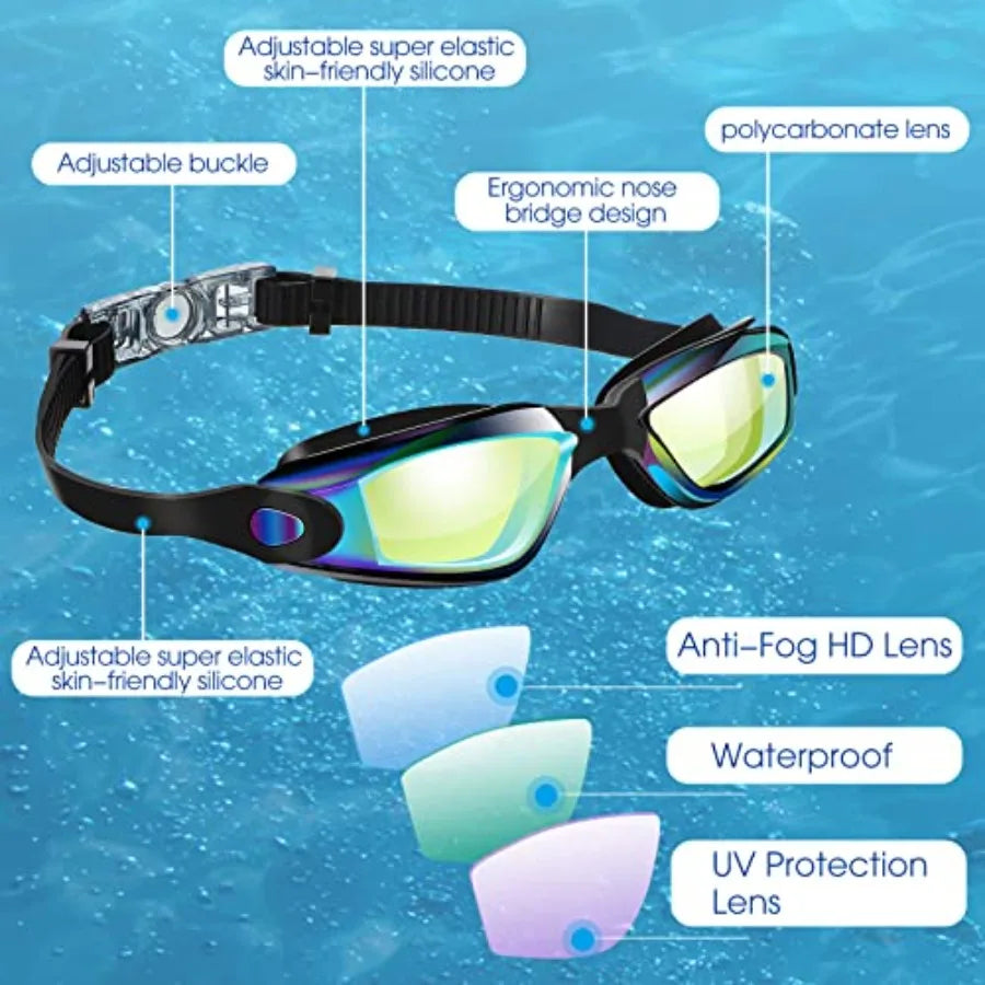 Swim Goggles for Adults Anti Fog Silicone No Leaking