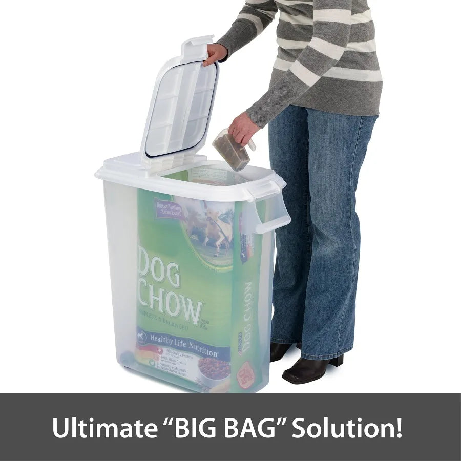 Roll Away Pet Food Storage With Wheels And Scoop