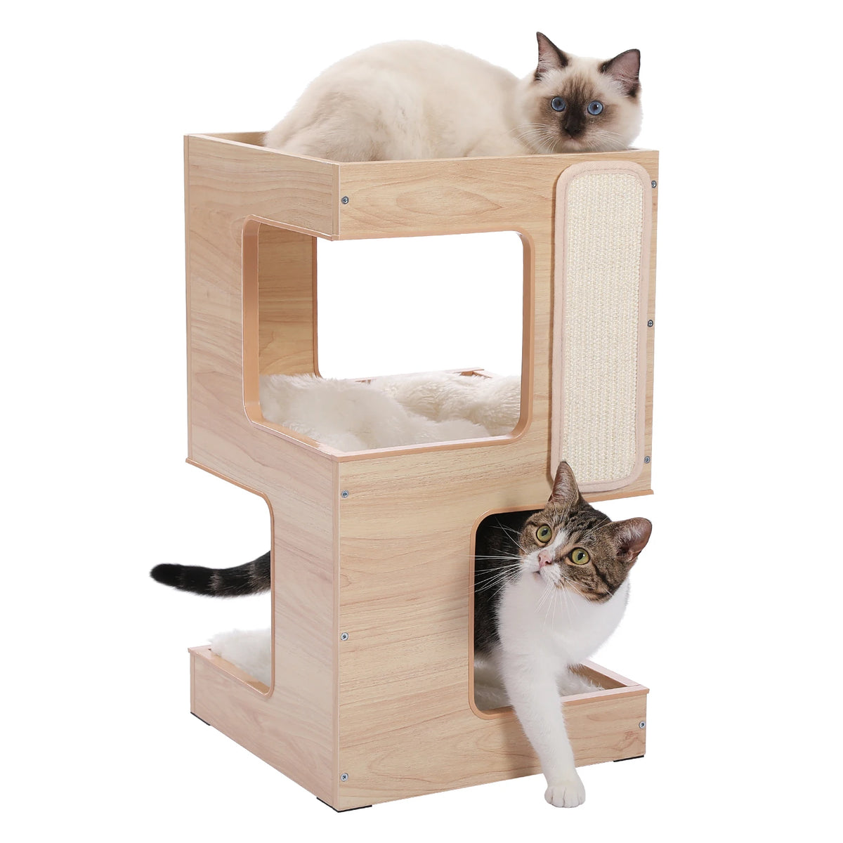 Pawz Road Wooden Cat Condo With Scratching Pad