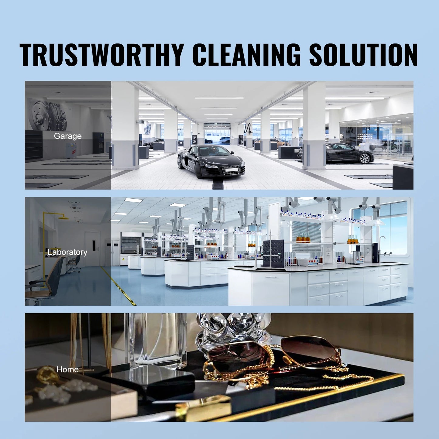 SucceBuy Ultrasonic Cleaner Stainless Steel Portable