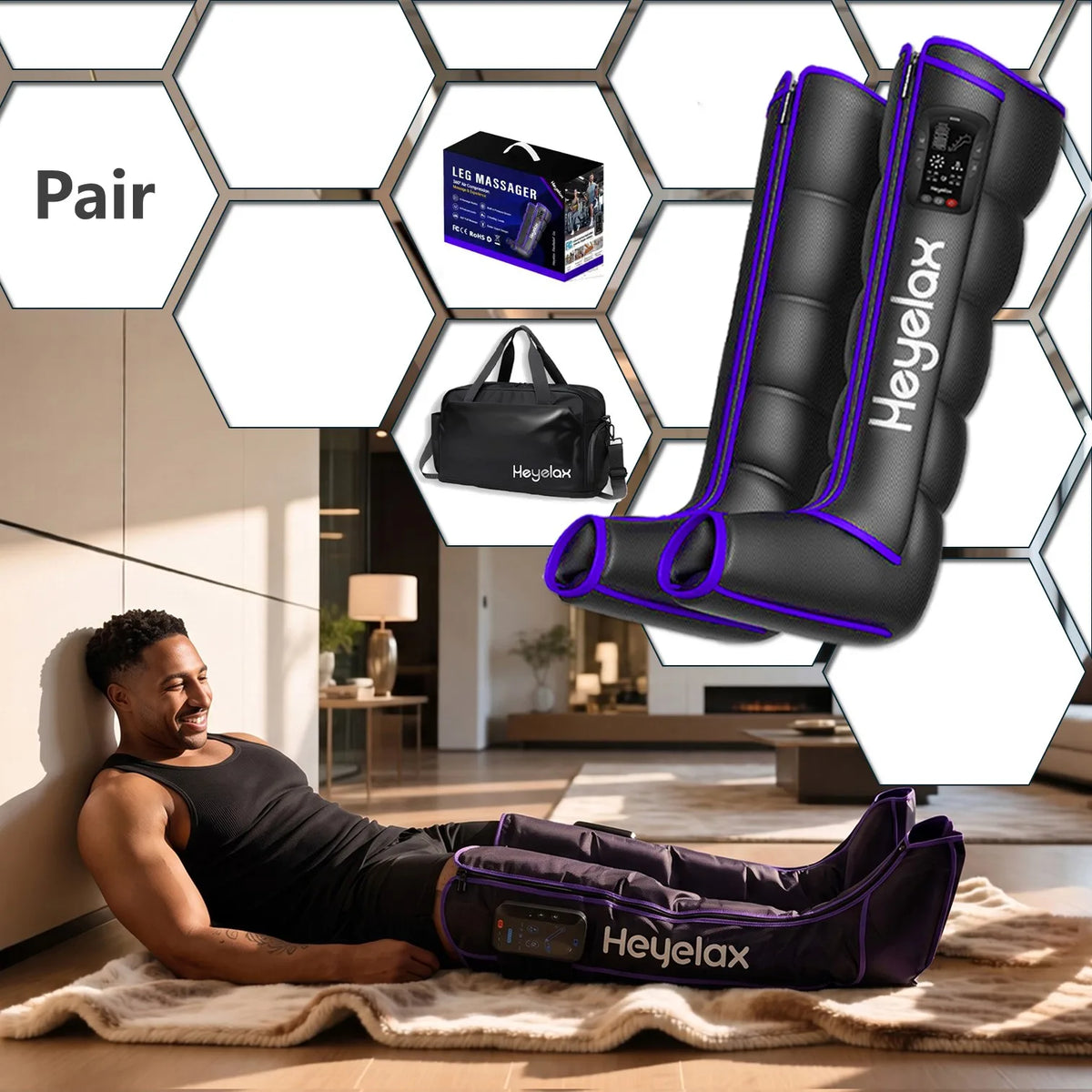 Heyelax Air Compression Leg Massager For Recovery