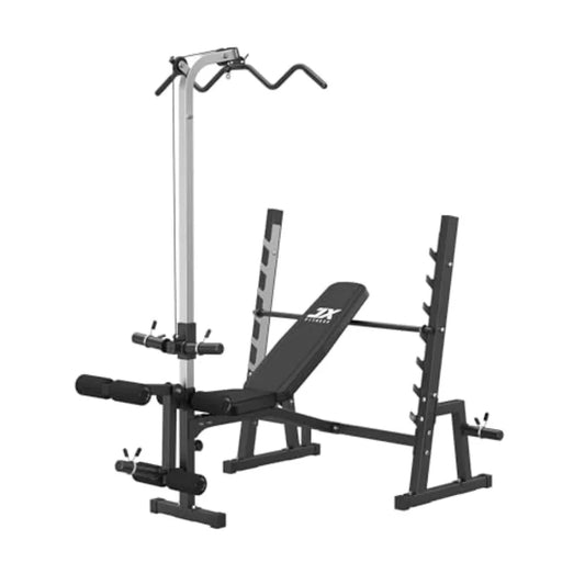 Weight Bench With Lat Pulldown System And Preacher Curl Pad