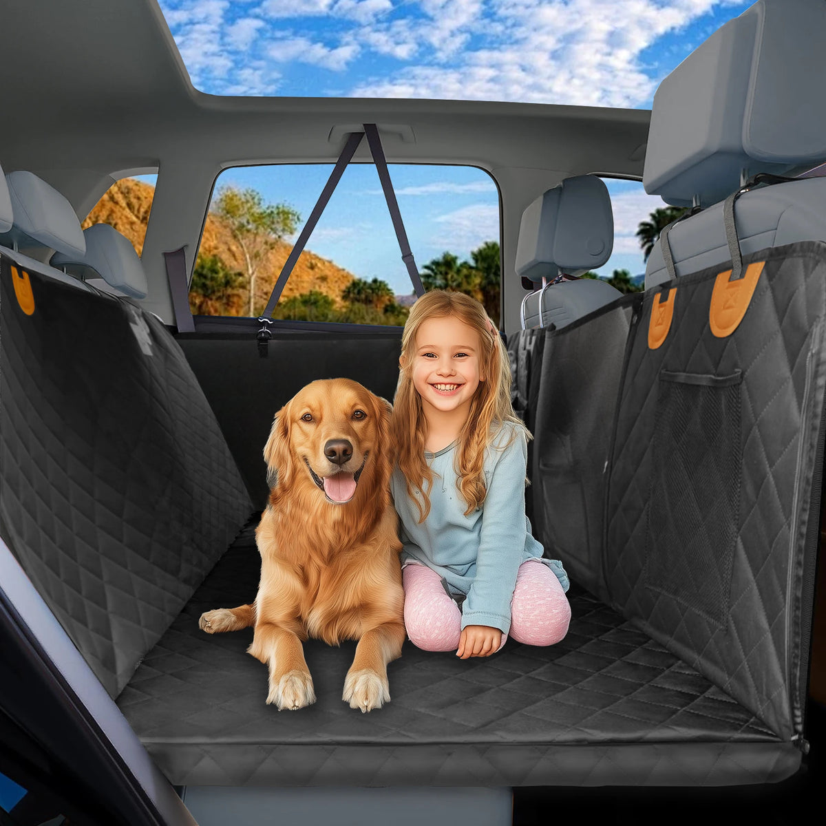 Borwart Waterproof Dog Back Seat Extender Cover