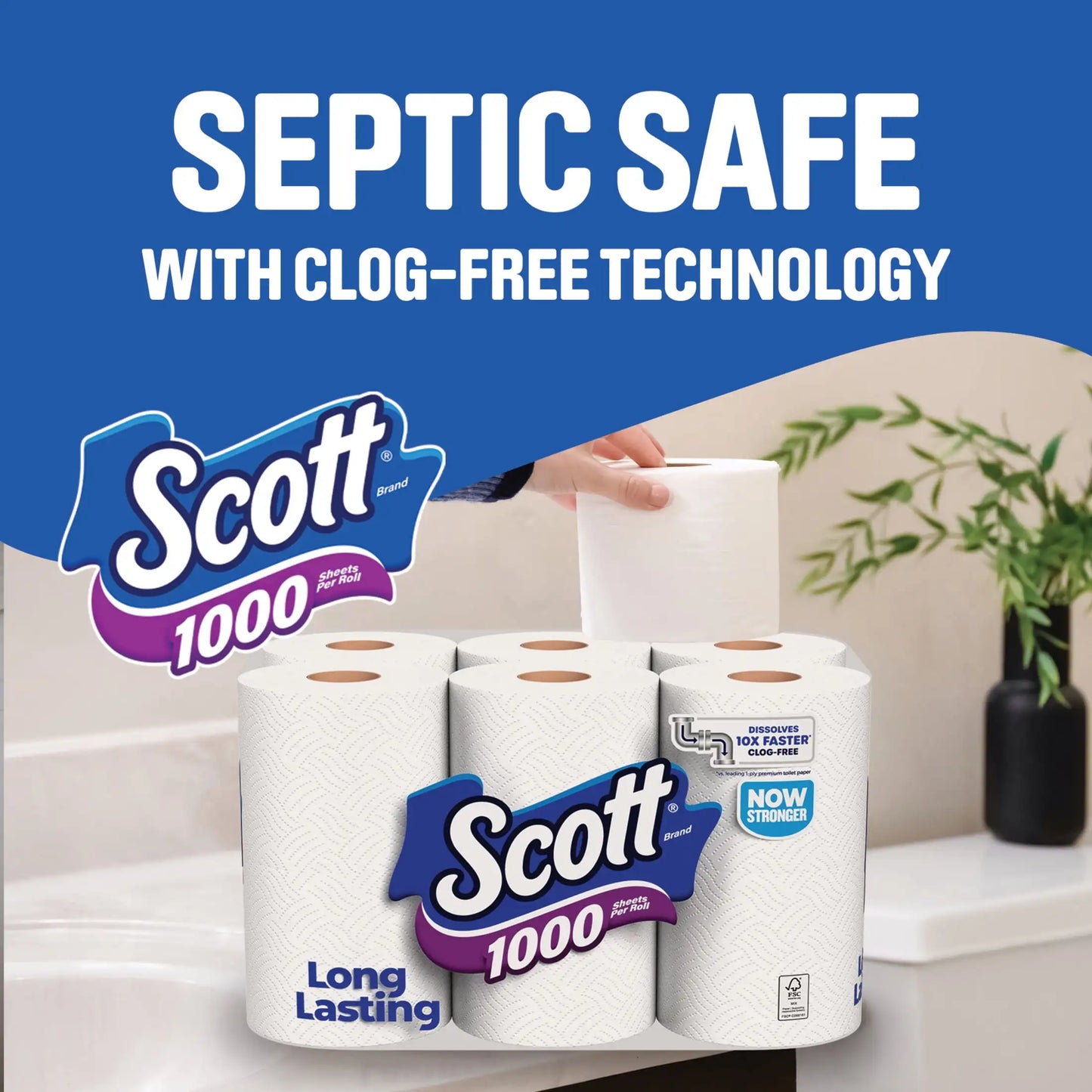 Toilet Paper 24 Rolls 1000 Sheets Per Roll 1 Ply Bath Tissue