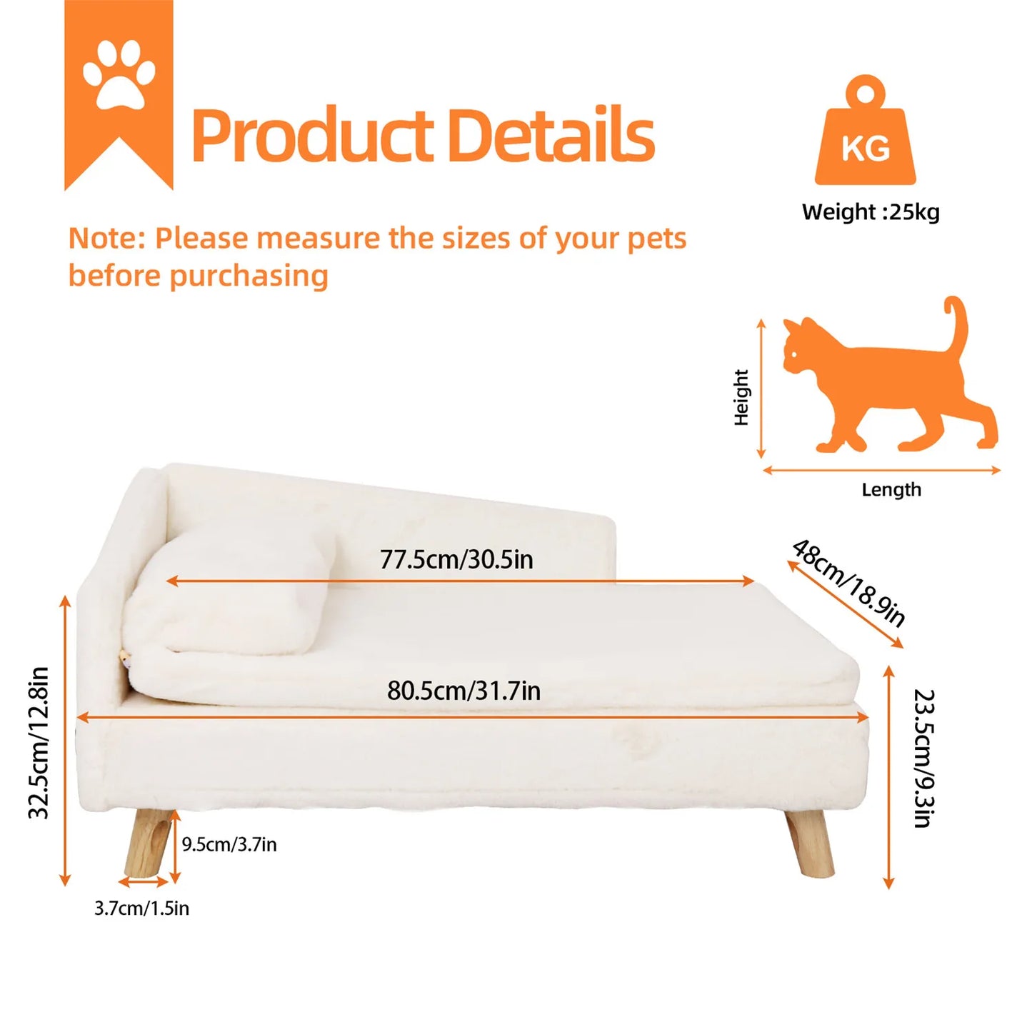 BINGOPAW Waterproof Pet Sofa Bed Raised Lounger