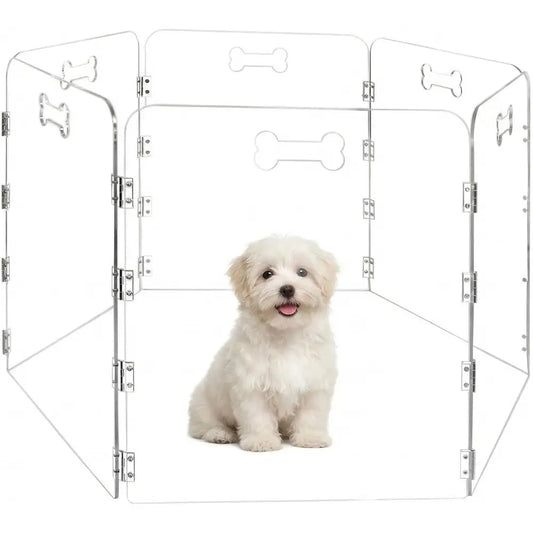 Clear Acrylic Indoor Dog Playpen With Retractable Door