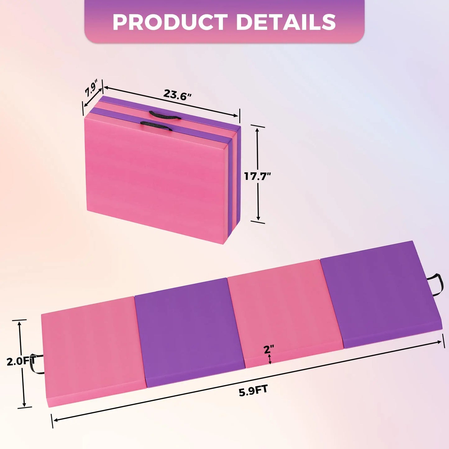 HiMISS Gymnastics Mat Foldable Portable Floor Pad