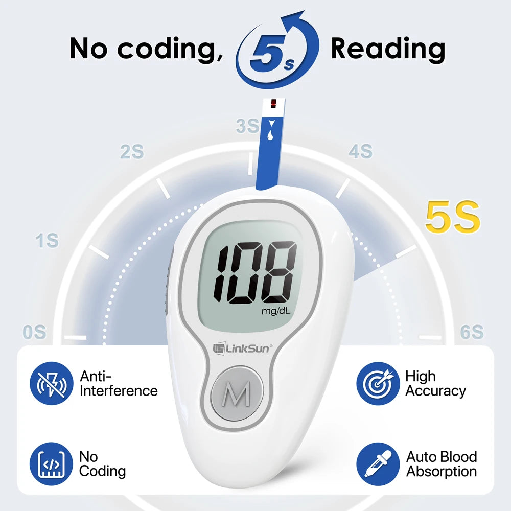 Linksun Blood Glucose Meter G-425-3 Glucometer Kit