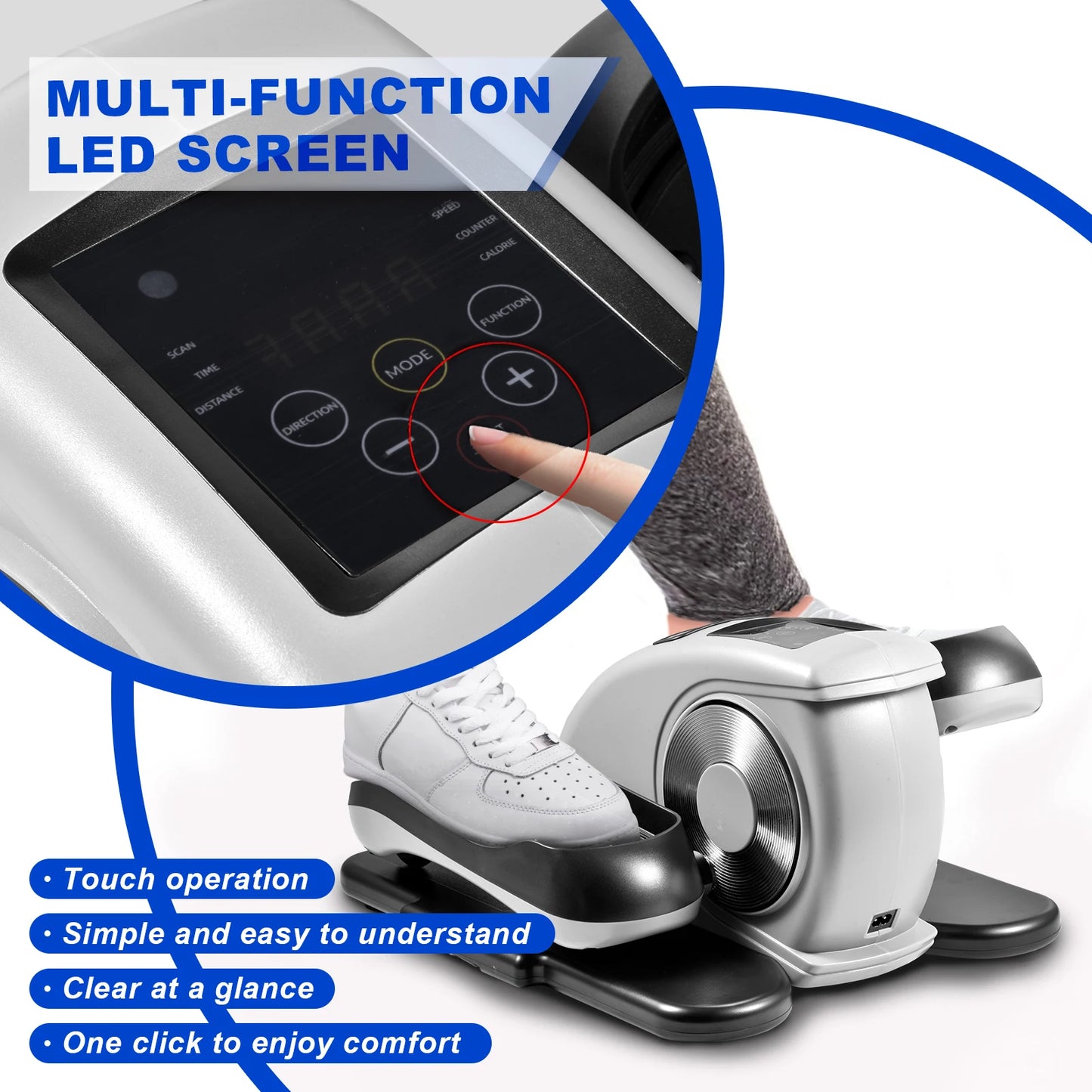 Under Desk Elliptical Pedal Exerciser With Led Display
