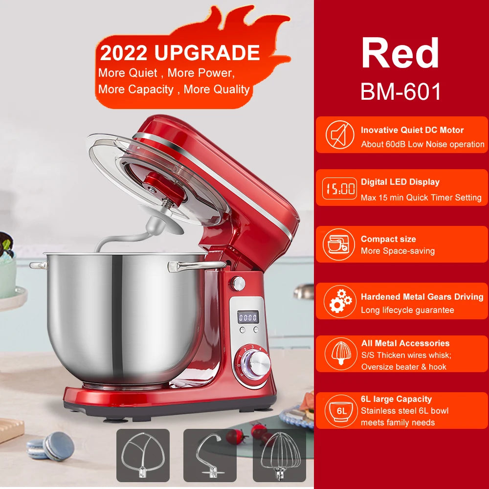 BioloMix 6-Speed Kitchen Food Stand Mixer