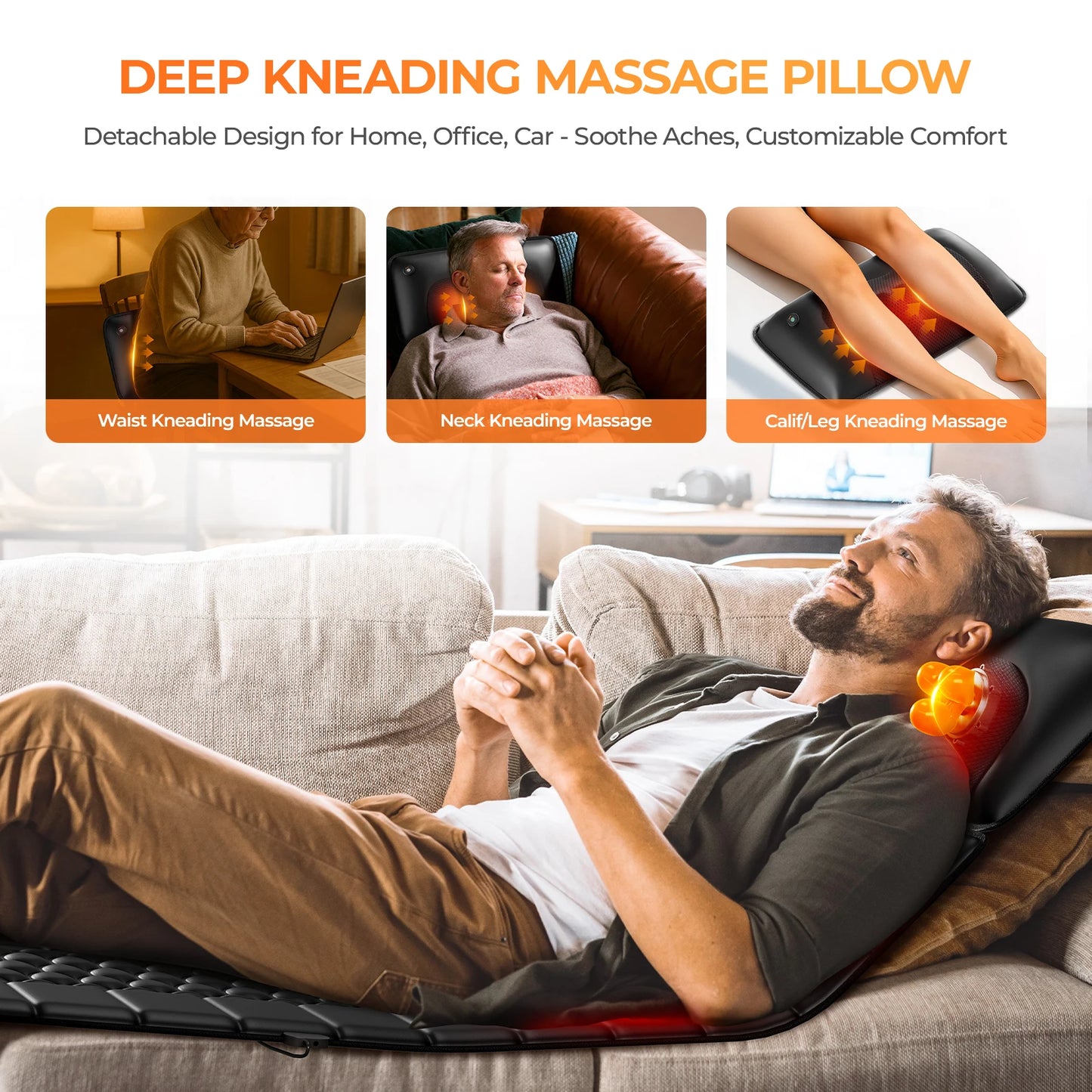 HOMEMASSA Shiatsu Full Body Massage Mat With Heat