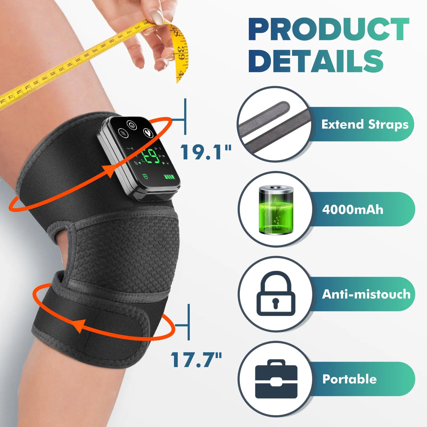 Intelligent Electric Knee Massager With Heat And Vibration