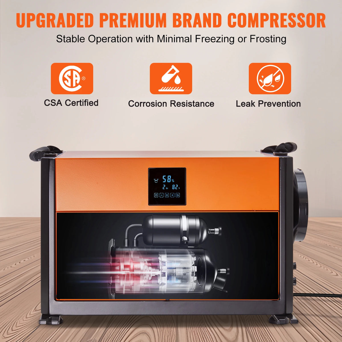 VEVOR Large Capacity Commercial Dehumidifier with Drain Hose
