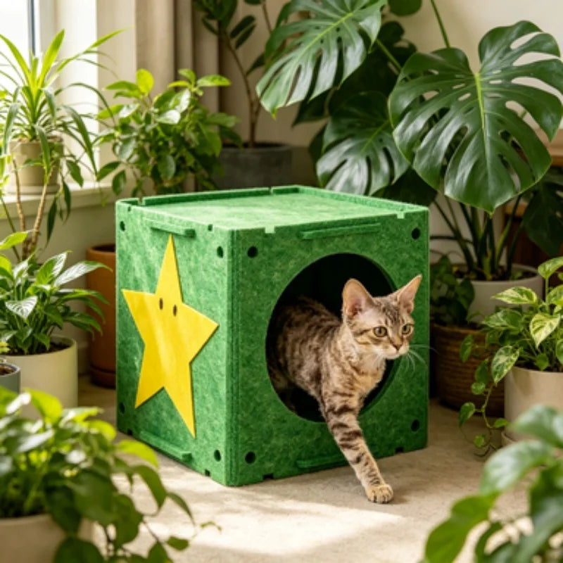 CZBNYX Enclosed Indoor Cat And Rabbit Hutch Bed
