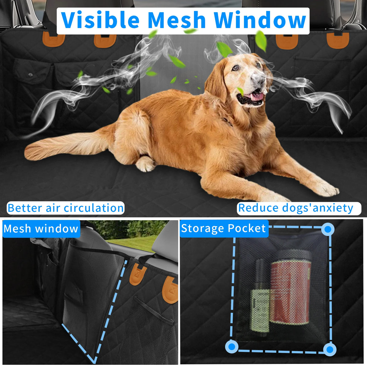 Borwart Waterproof Dog Back Seat Extender Cover