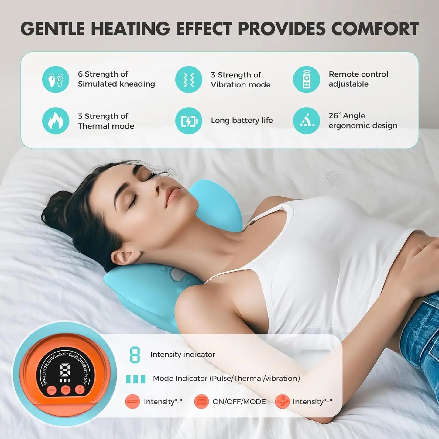 Rechargeable Portable Neck Massager 3In1 Shiatsu Heat