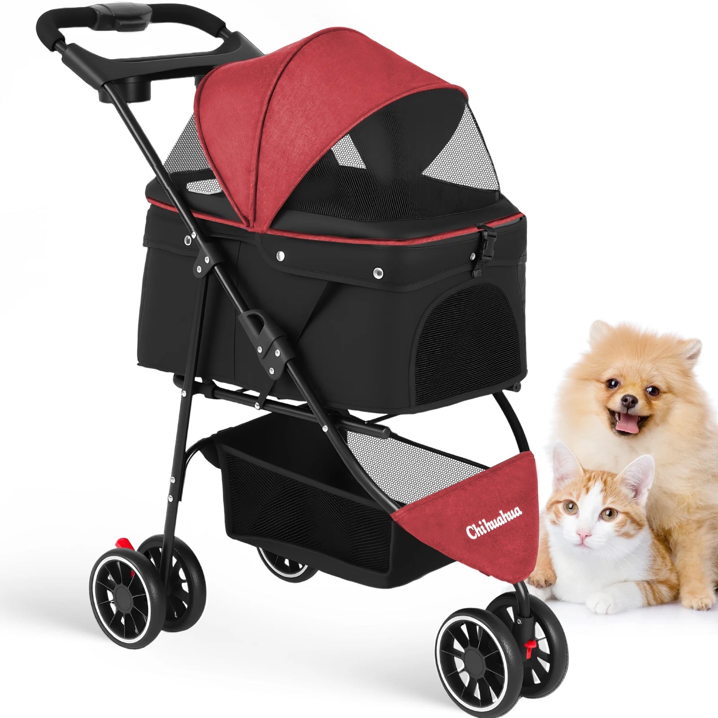 Chihuahua Pet Stroller Portable Foldable Dog Cat Carrier