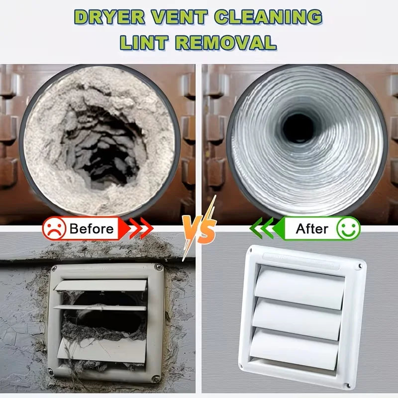 Dryer Vent Cleaning Kit With Velvet Brush And Vacuum Hose